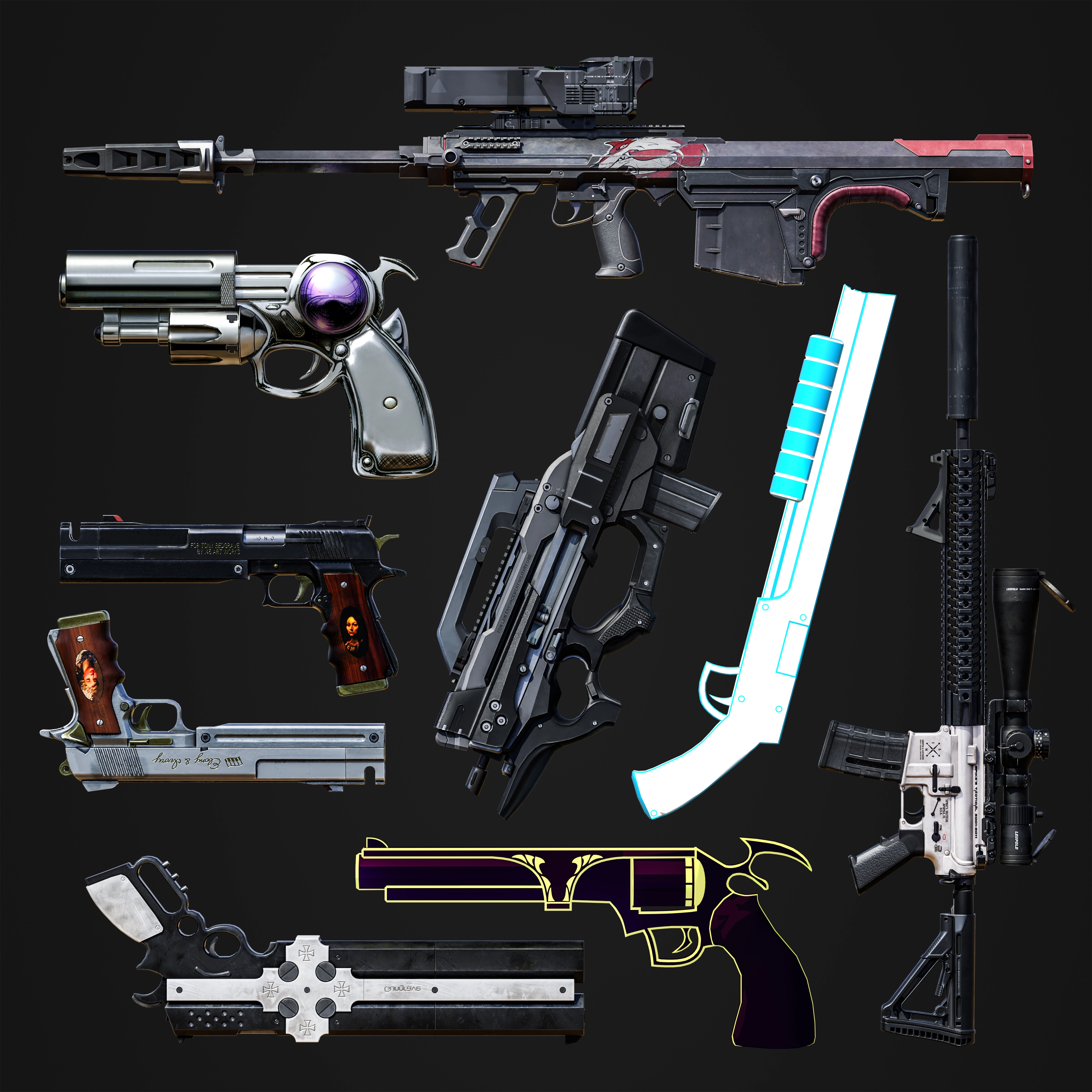 Open3DLab • Various iconic guns from anime (Vol. 2)