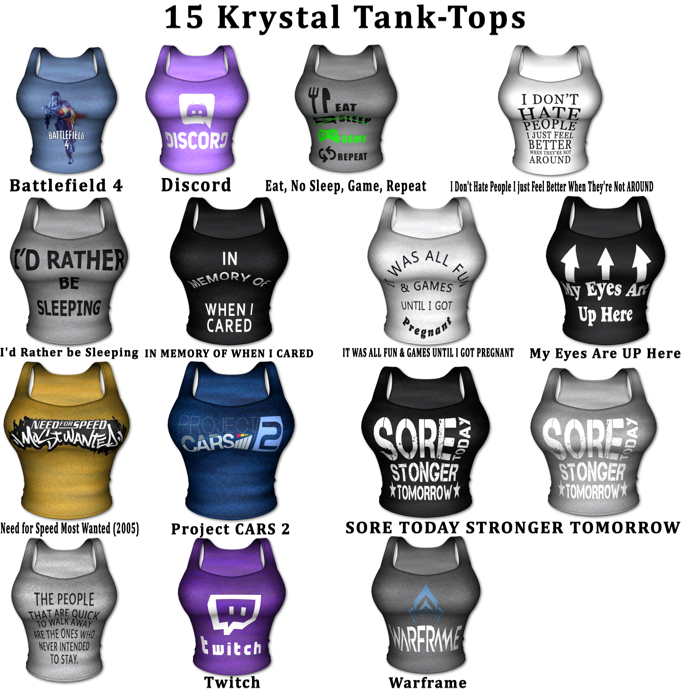 Open3DLab • 15 Tank-Tops for Starfox Krystal