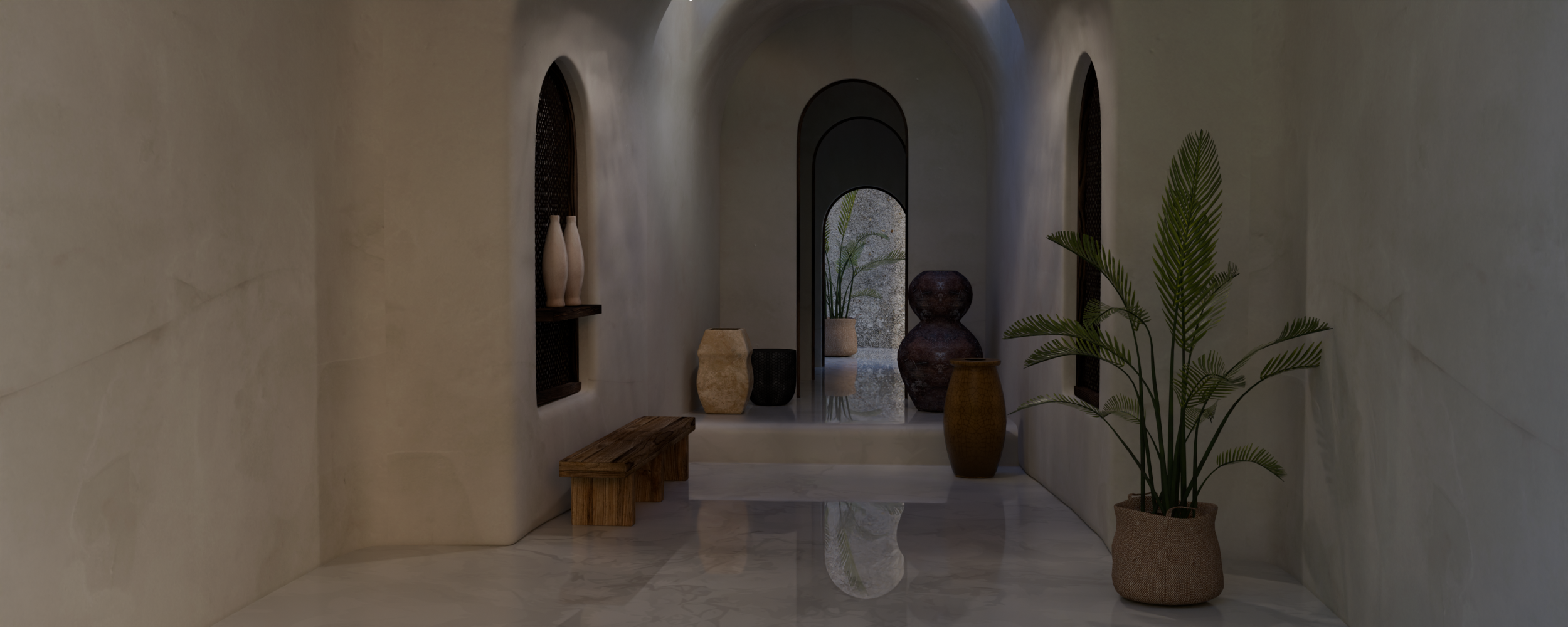 Open3DLab • White Arches Hallway