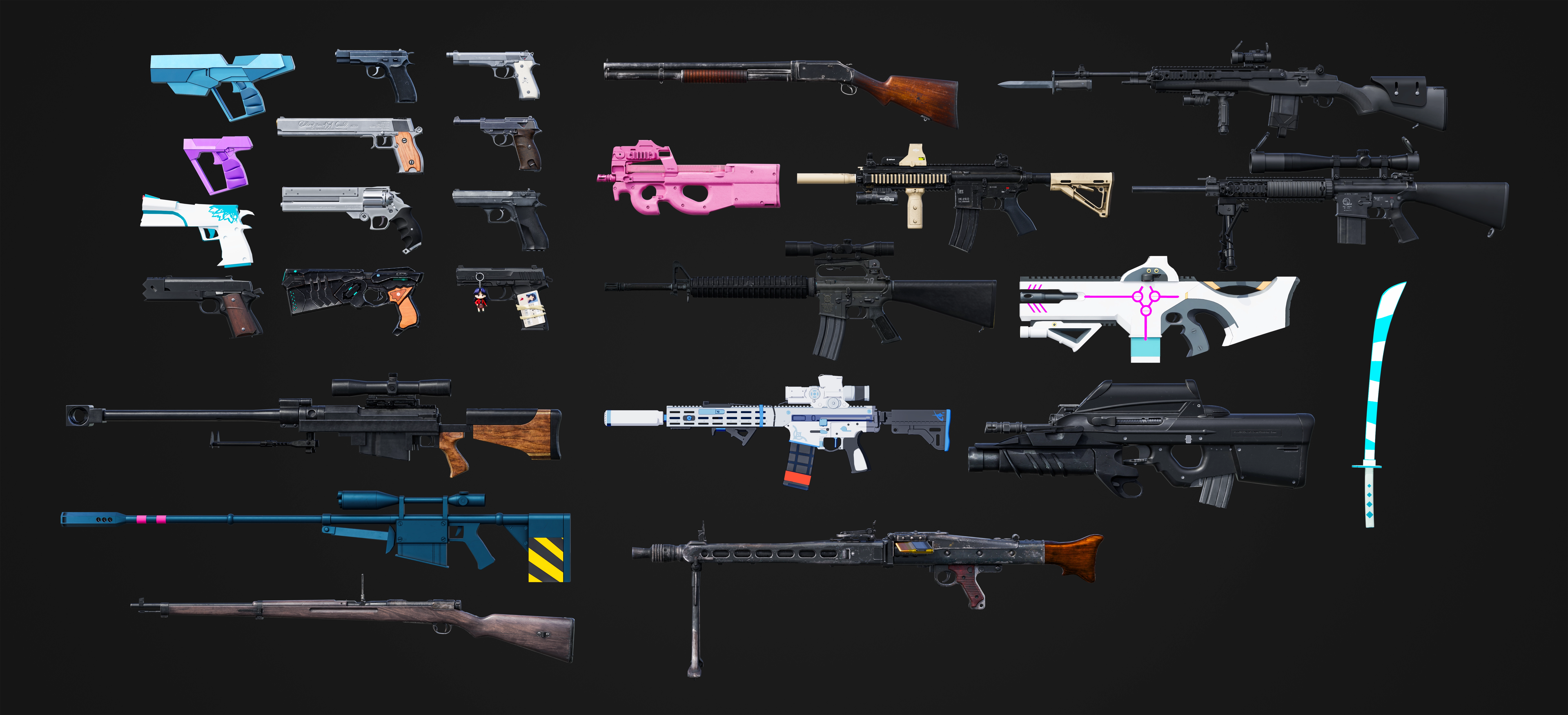 Open3DLab • Various iconic guns from anime (Vol. 1)