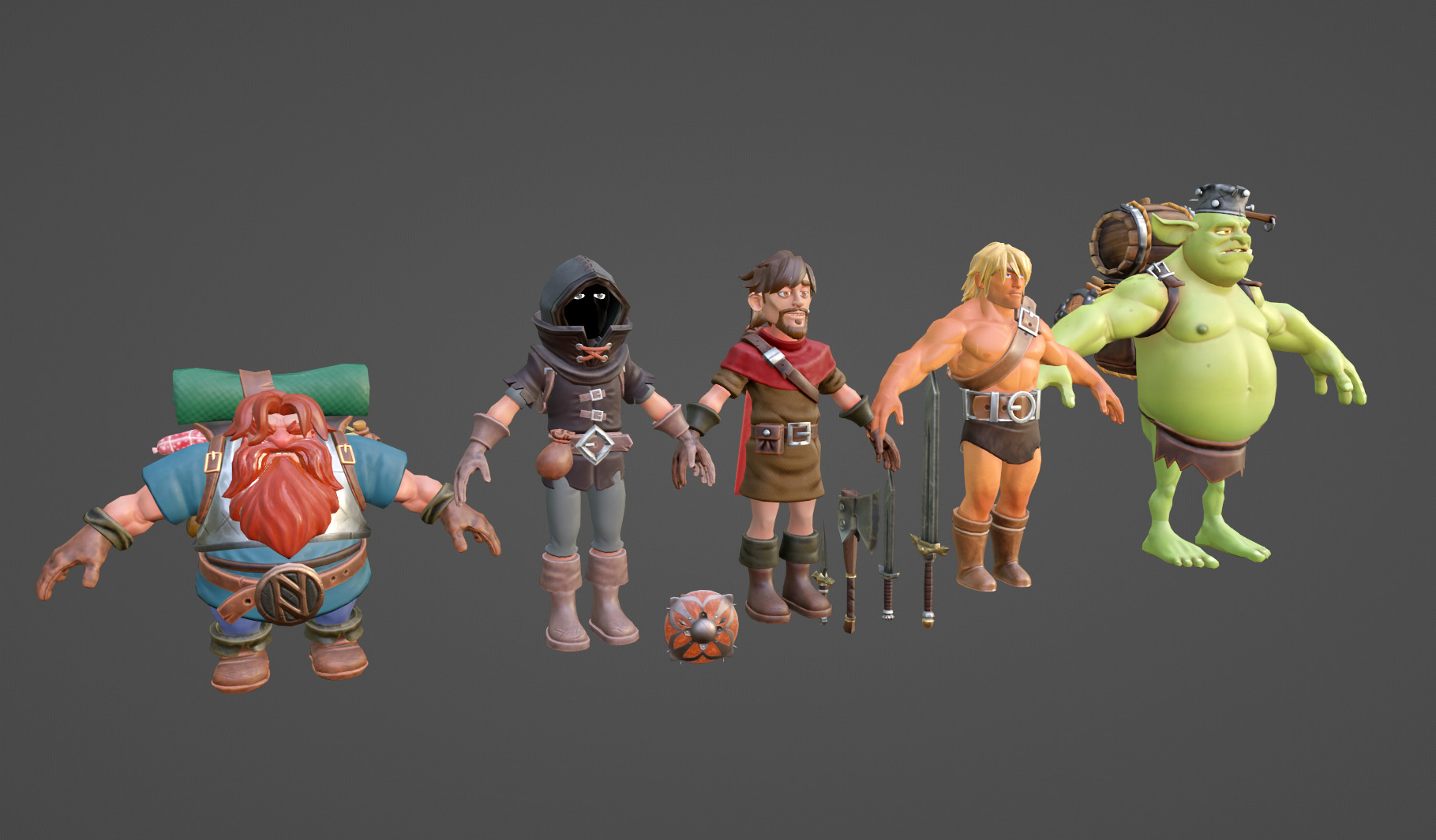 Open3DLab • The Ranger/Barbarian/Dwarf/Ogre/Rogue (Naheulbeuk)