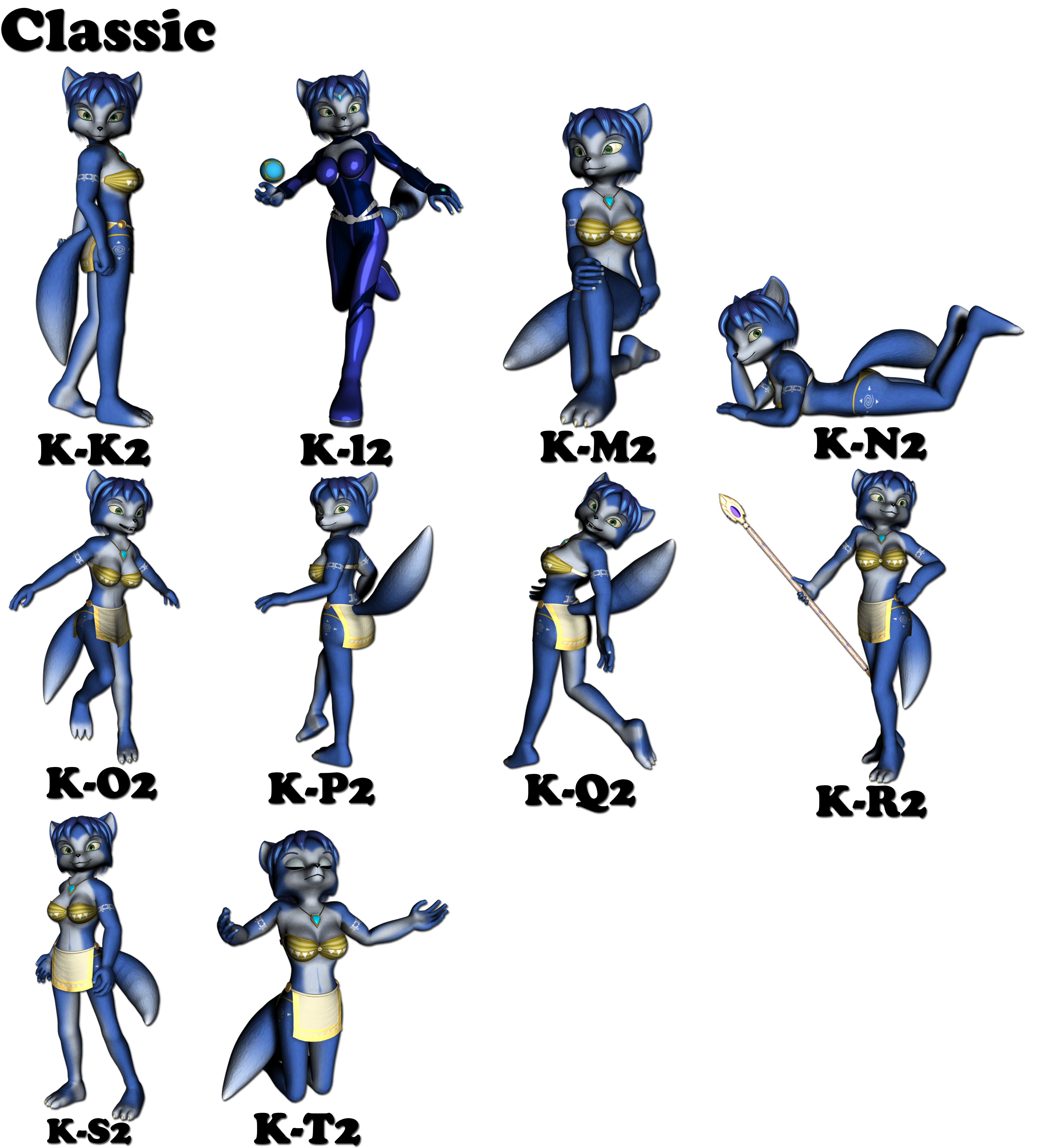 Open3DLab • Cerinian Vixen Krystal II Poses