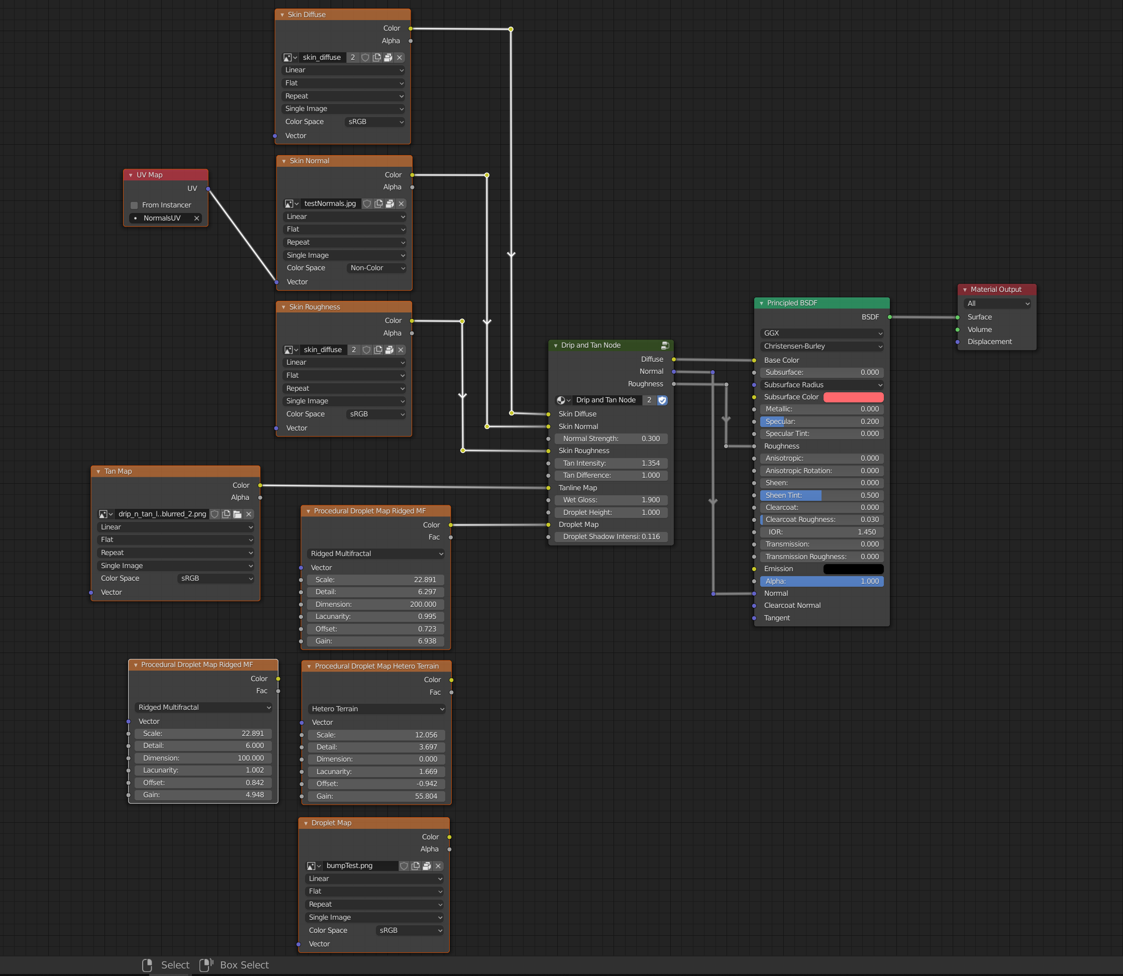 Open3DLab • Drip and Tan Node Group