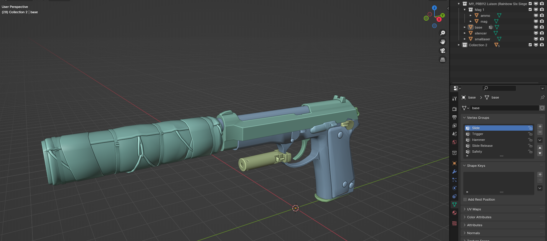 Open3DLab • PRB92 Luison, Beretta M9 (Rainbow Six Siege)