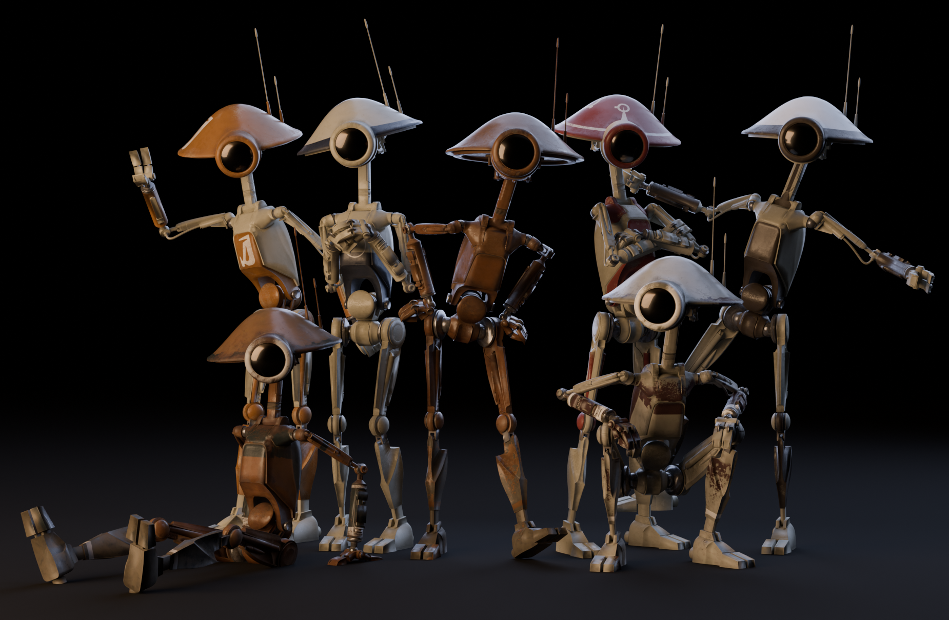 Open3DLab • DUM-series pit droid - Full Collection