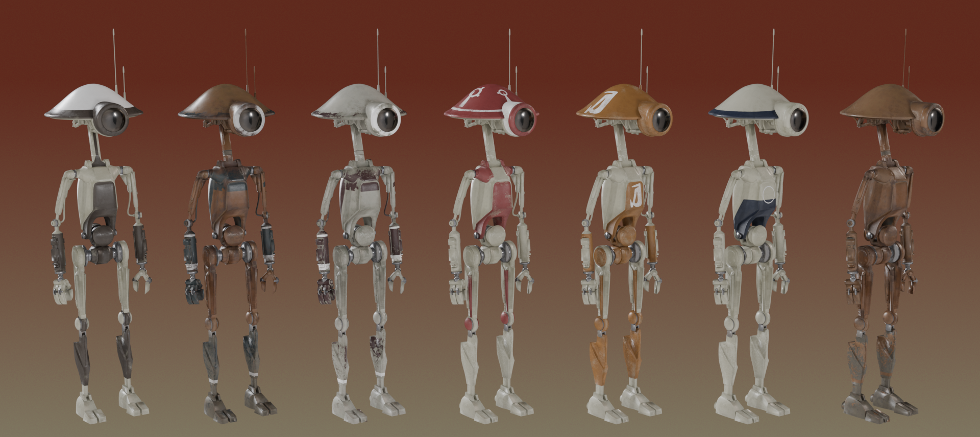 Open3DLab • DUM-series pit droid - Full Collection