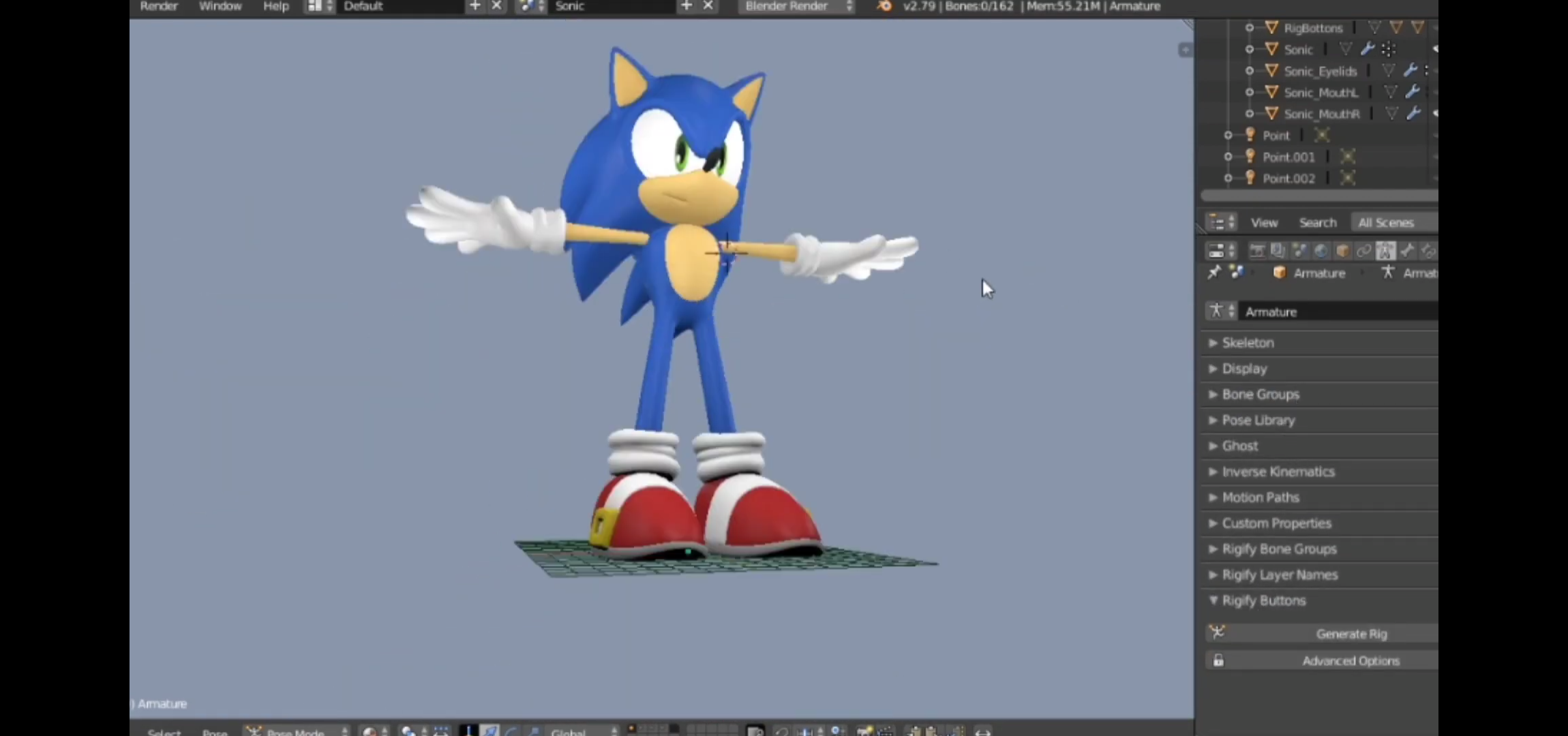 Open3DLab • Sonic Rig Beta - Blender 2.79