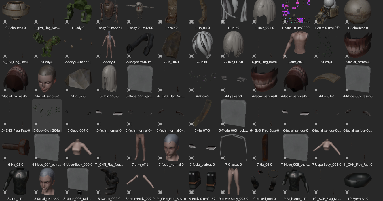 Open3DLab • Nier Automata robots + extra asset pack