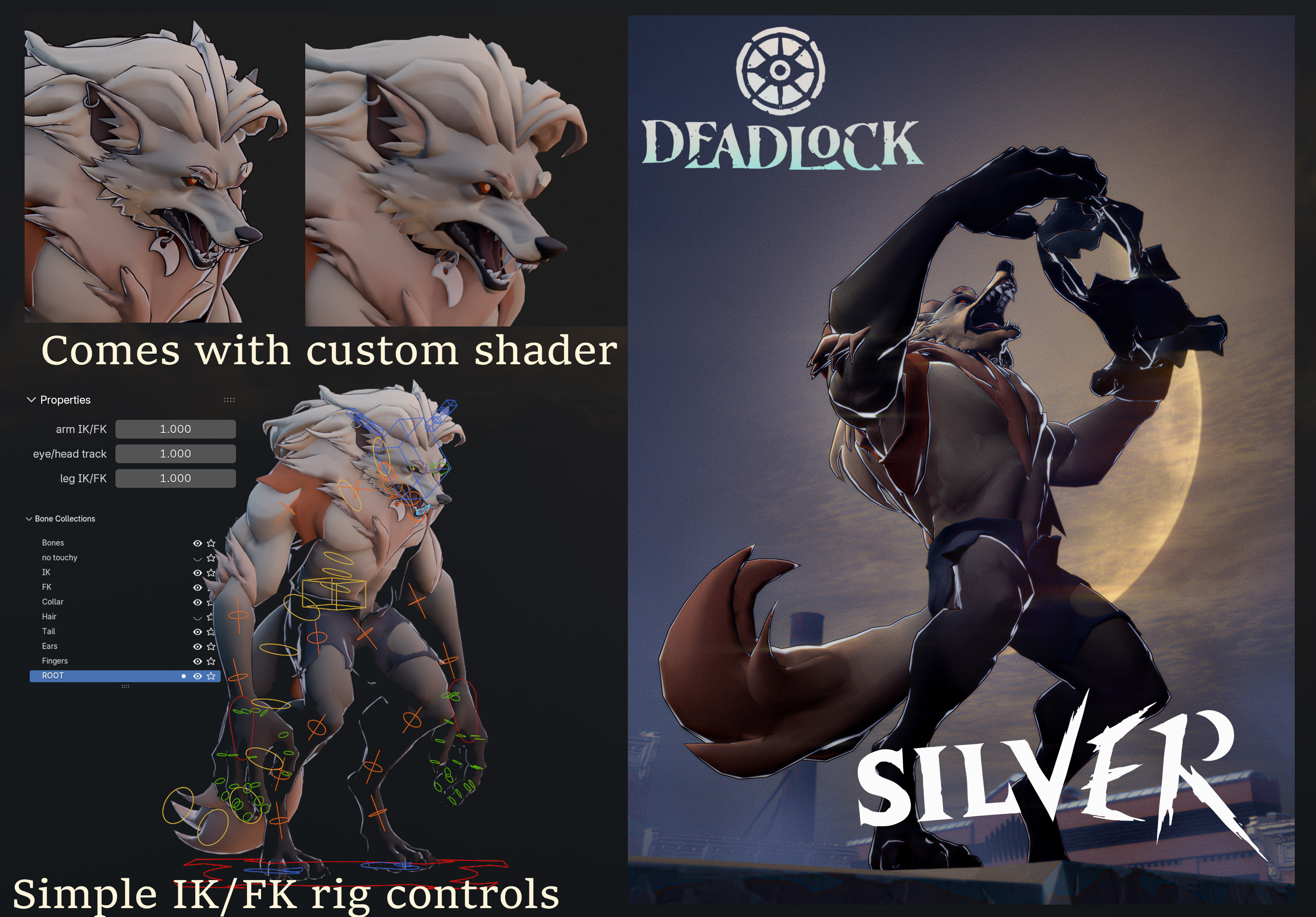 Open3DLab • Silver (wolf form) - Deadlock