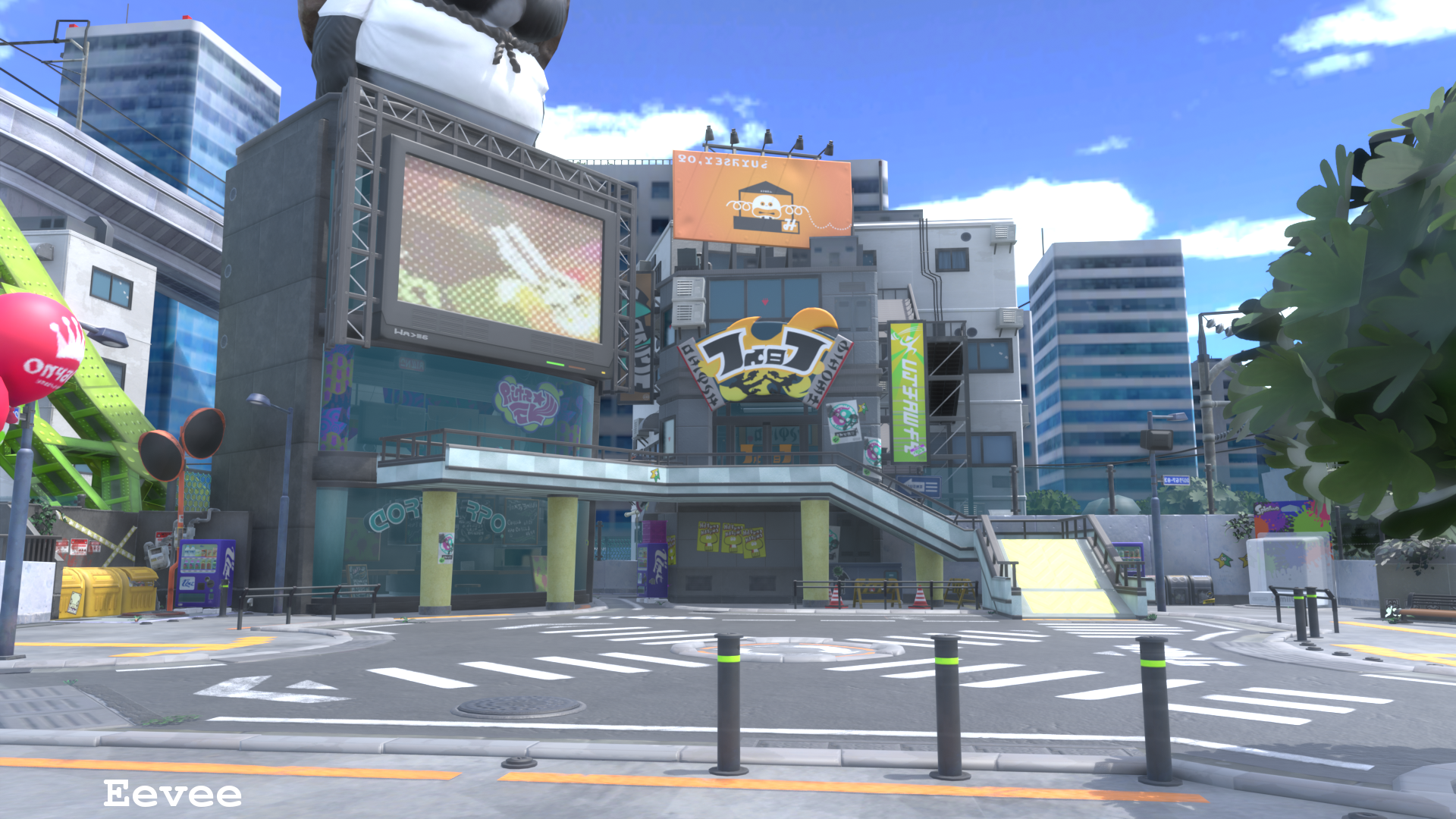 Open3DLab • Inkopolis Plaza (Splatoon) Blender 4.5.3
