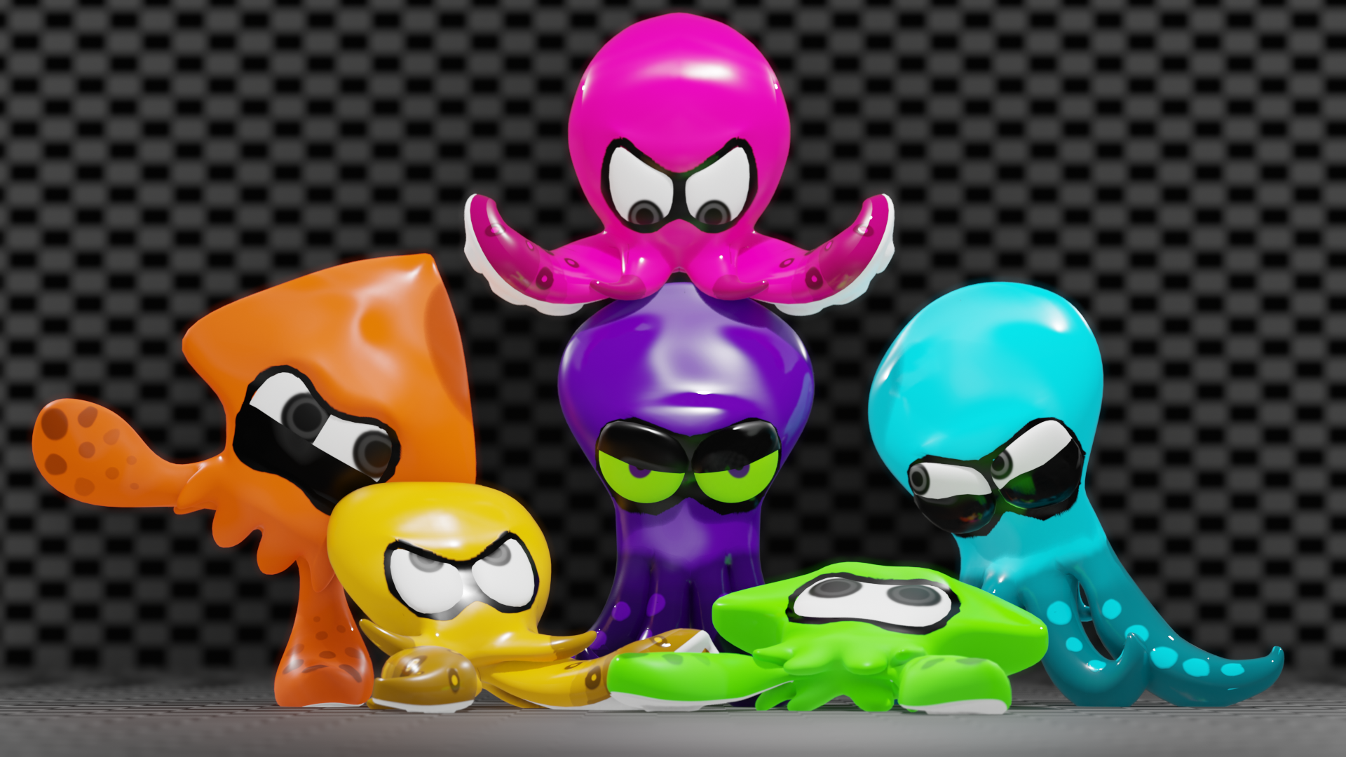 Open3DLab • Splatoon Squid and Octopus Form Model Pack