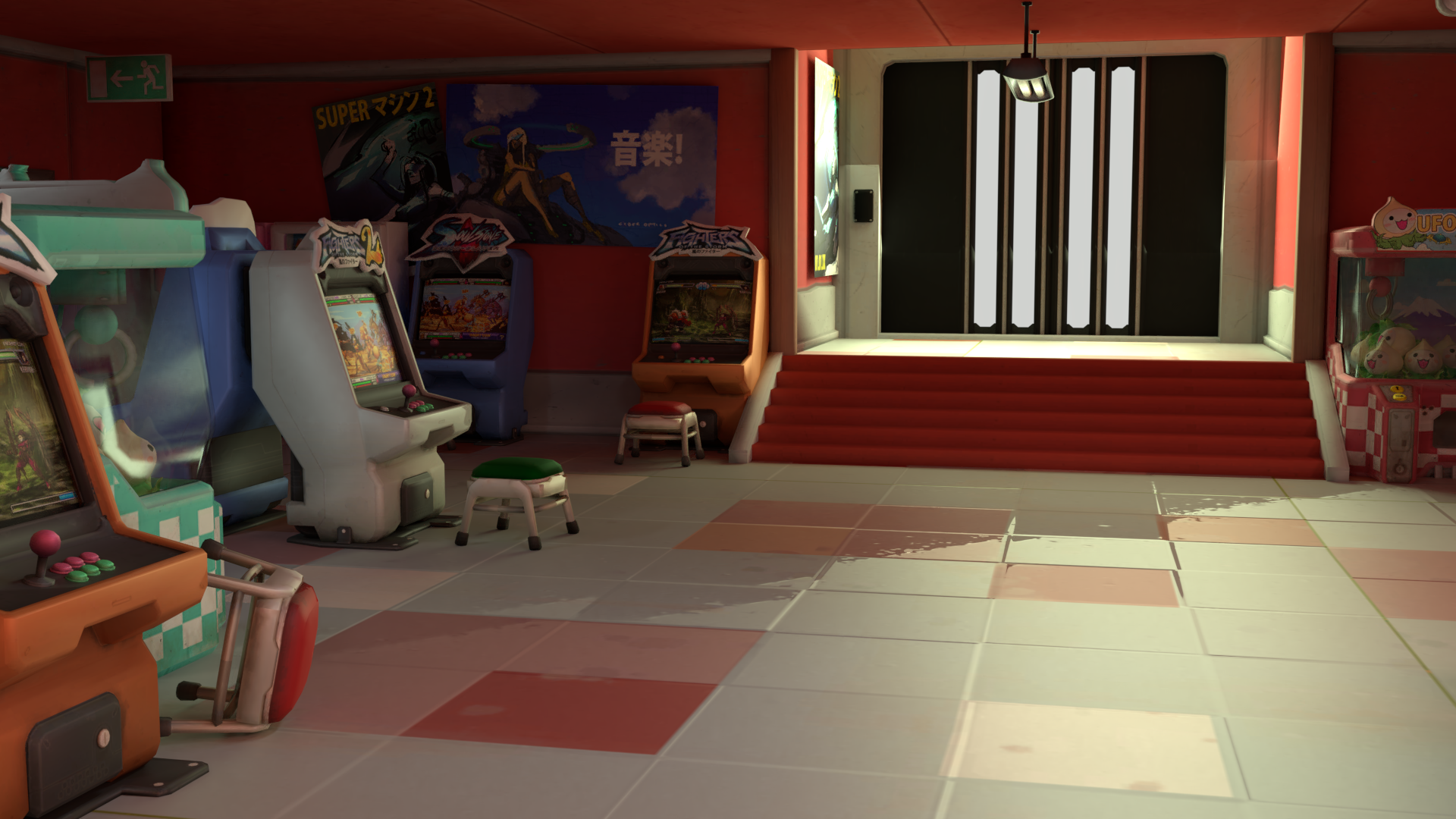 Open3DLab • Overwatch Hanamura Arcade for Blender 2.79