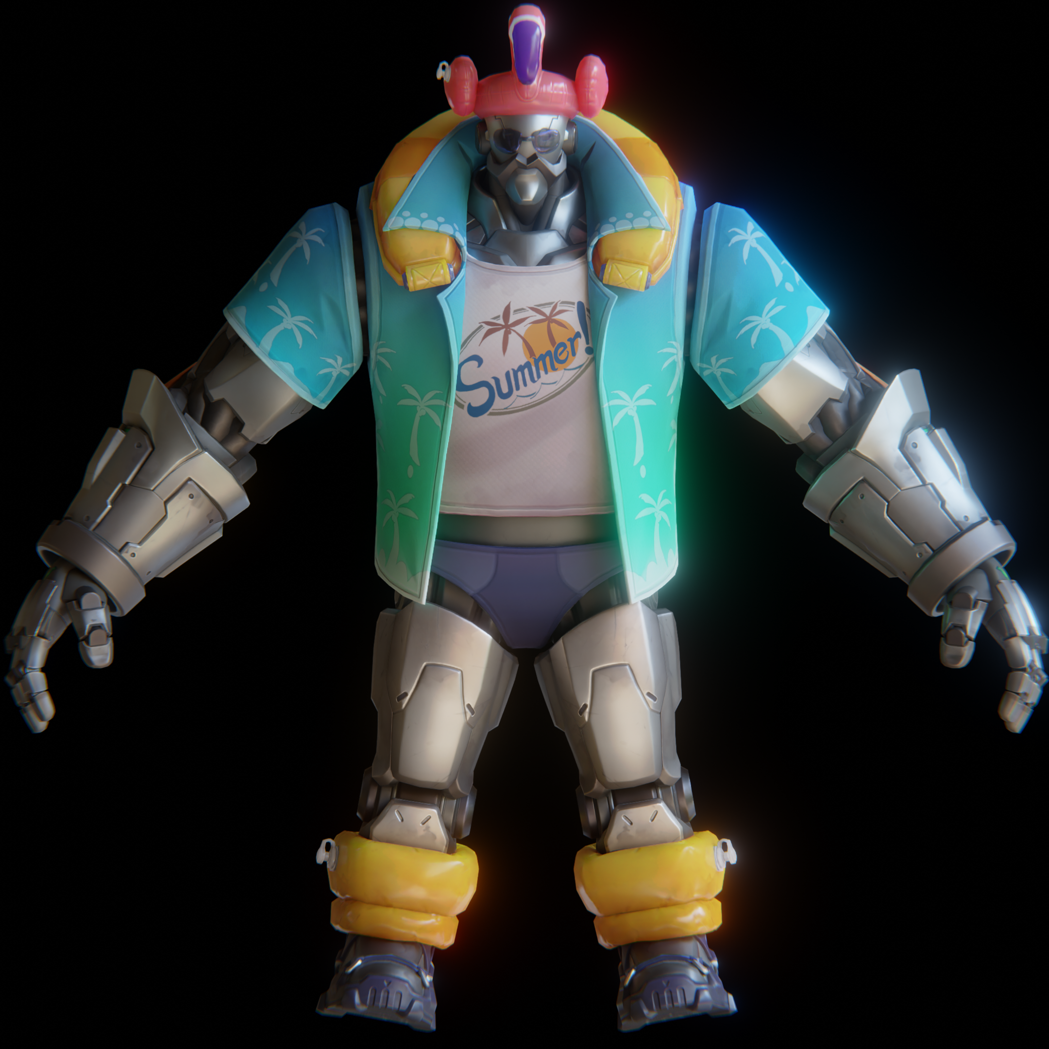 Open3DLab • Ashe Poolside Skin + B.O.B & Weapons (OverWatch 2)