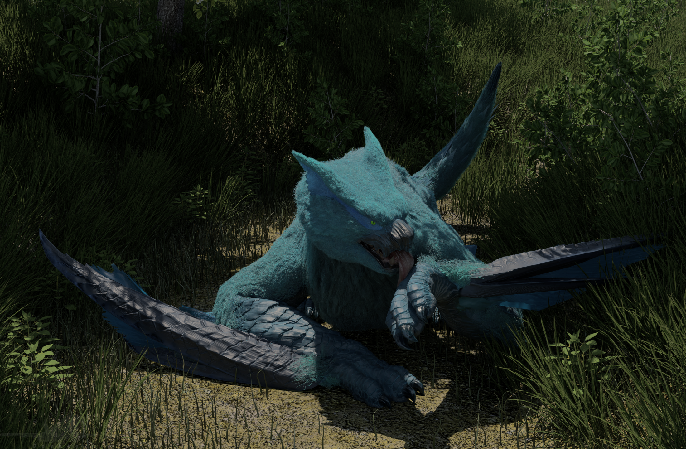 Open3DLab • MHW:I Nargacuga pack (+subspecies) v1.5b