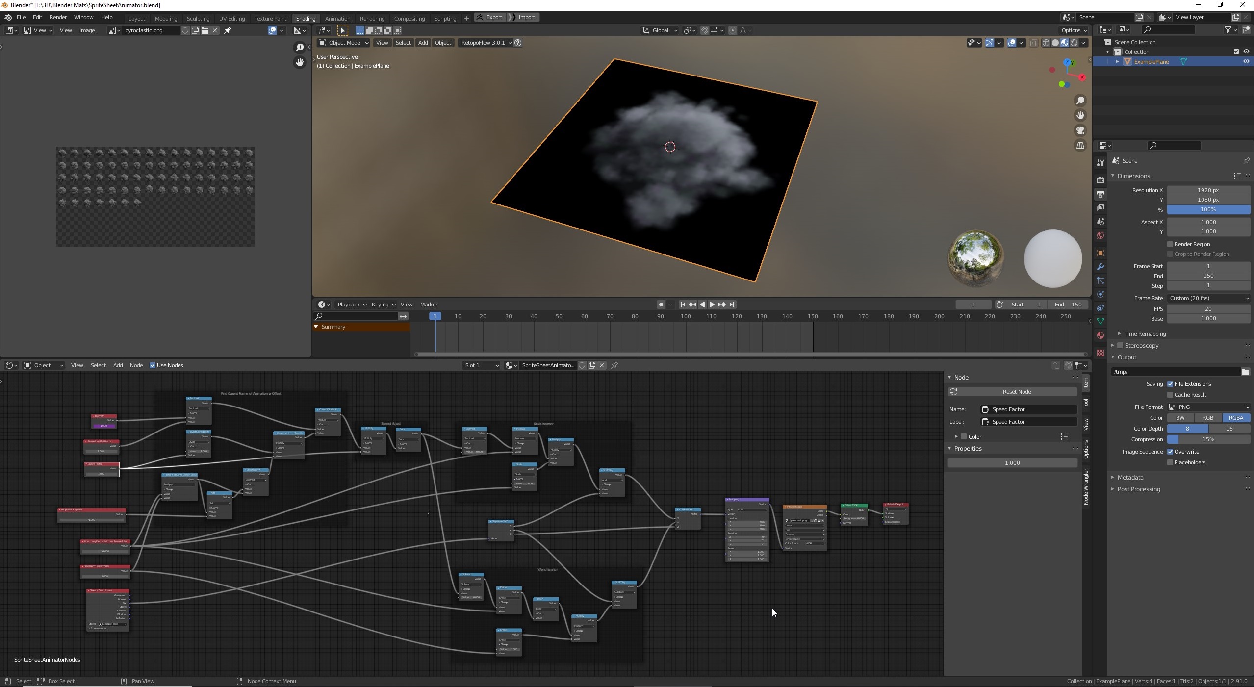 Open3DLab • Blender - Node Based Sprite Sheet Animation