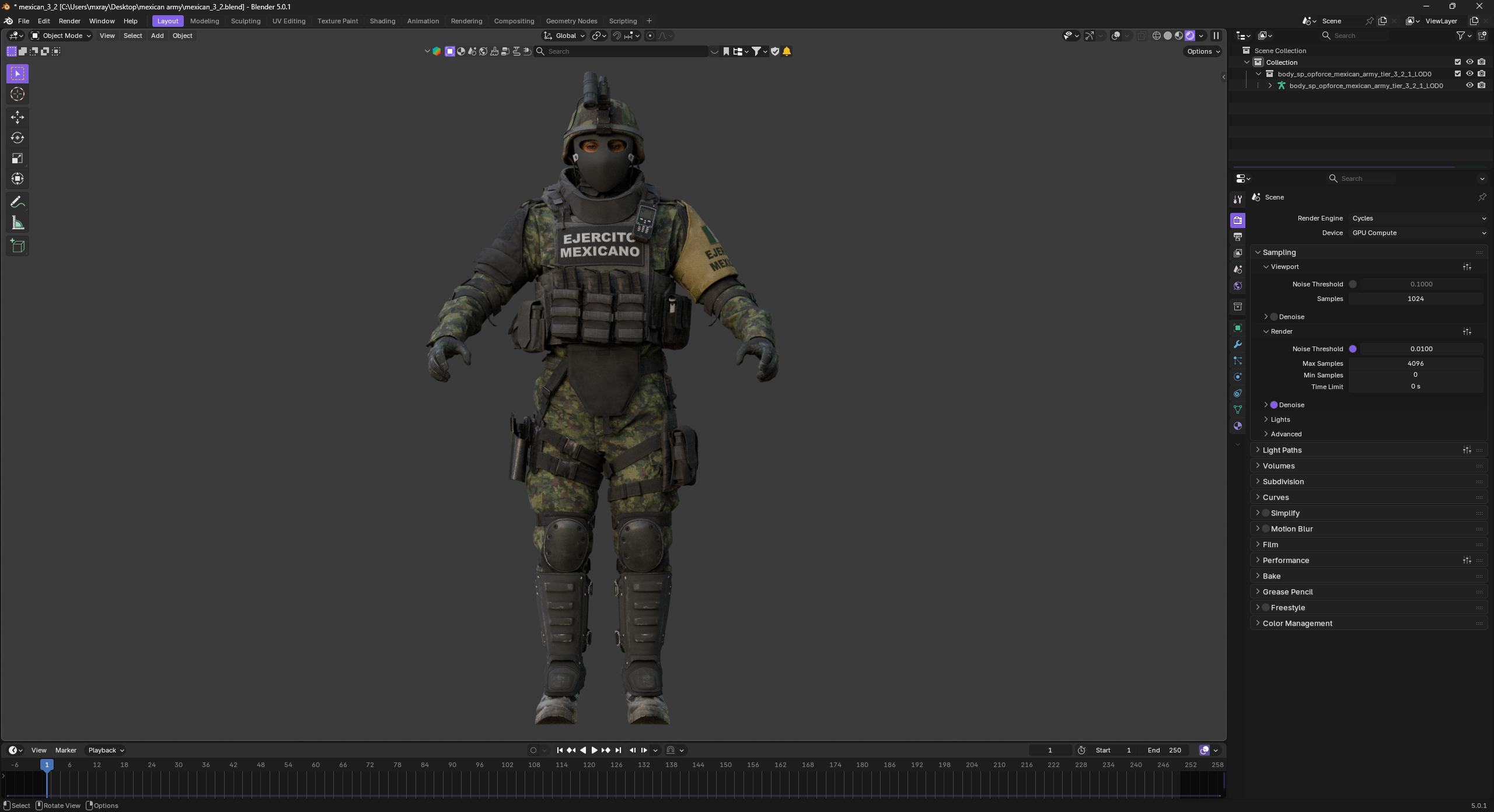 Open3DLab • MEXICAN ARMY | COD: MW II (2022)