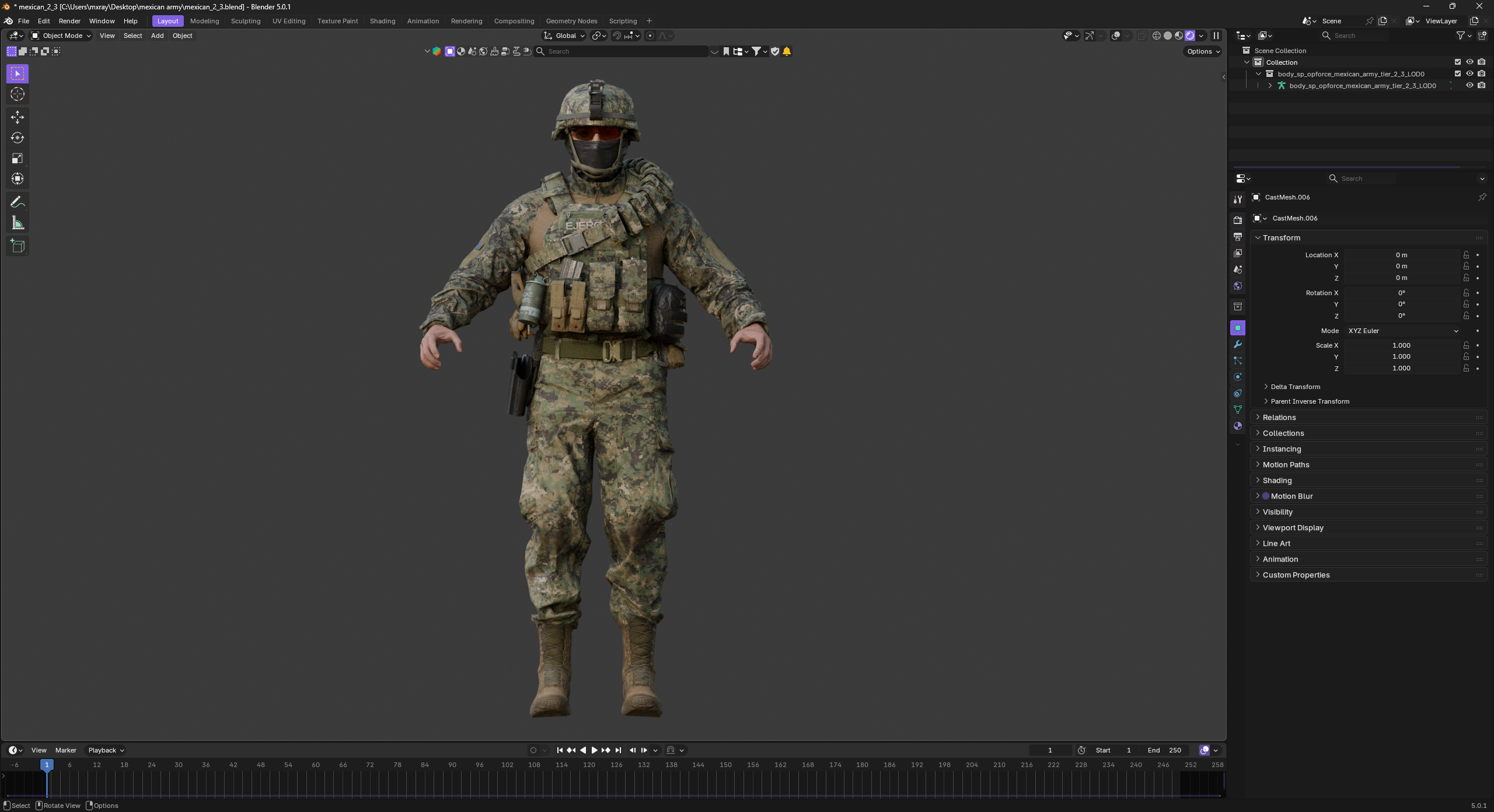 Open3DLab • MEXICAN ARMY | COD: MW II (2022)